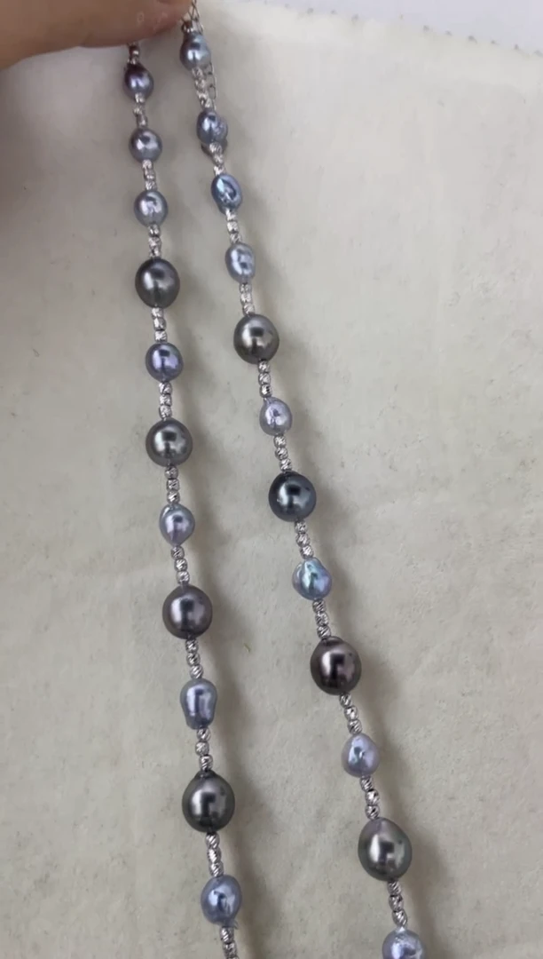 海水珍珠银S925镶嵌颈饰巴洛克项链 多样性发其一