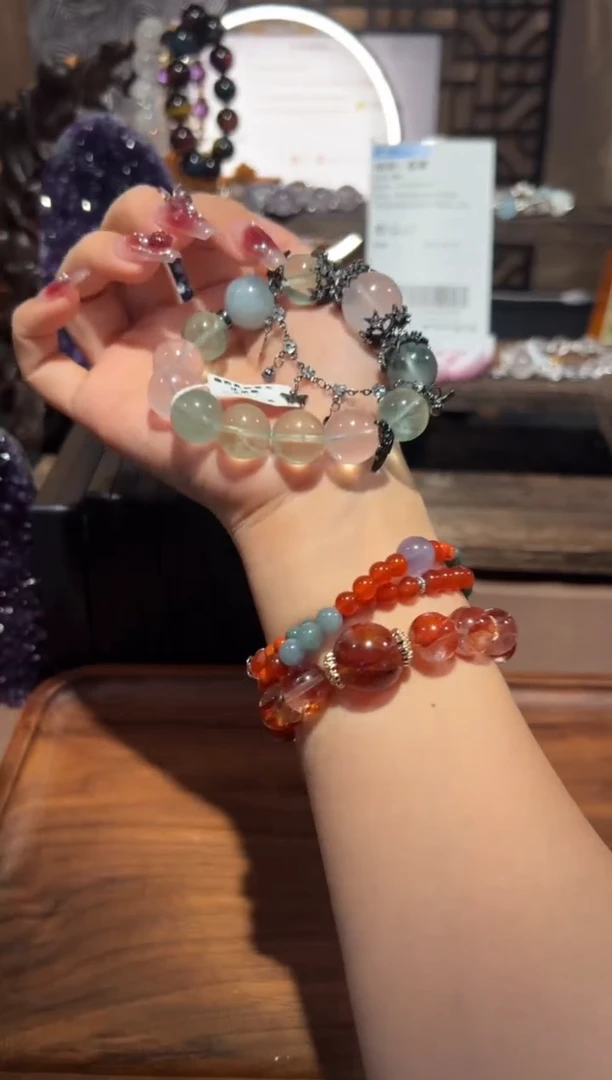 【闪购商品】水晶手链合金绿萤石