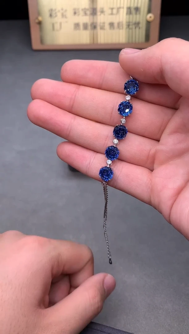 银S925镶嵌托帕石手链2222