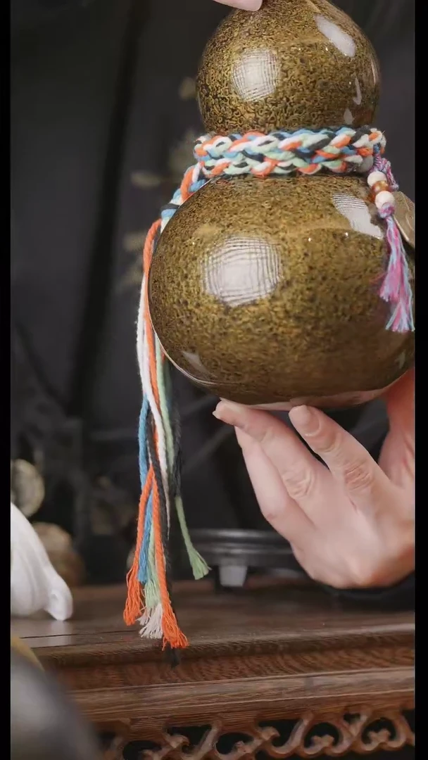 【闪购商品】340号精品天然大漆工艺防渗内胆酒葫芦~