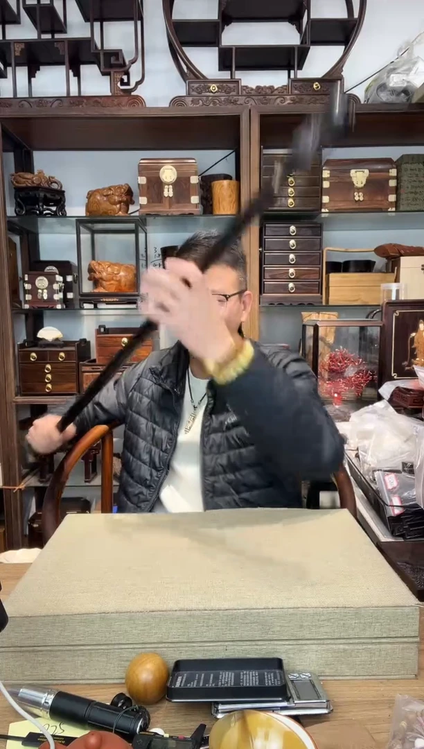 乌木类书架561紫光檀可拆卸四节寿星拐棍