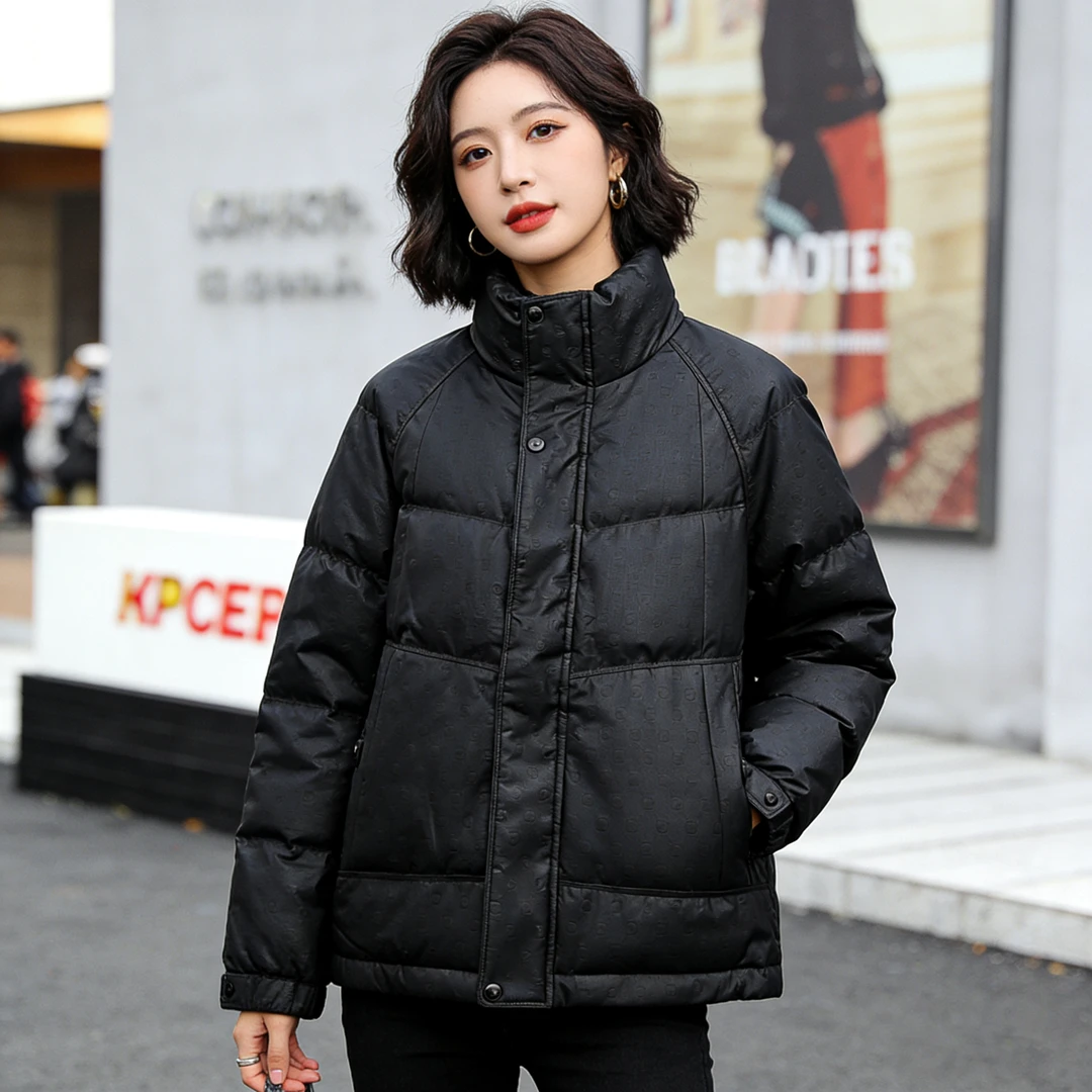 羽绒服保暖百搭厚款工装风外套男女情侣款休闲宽松立领冬季515