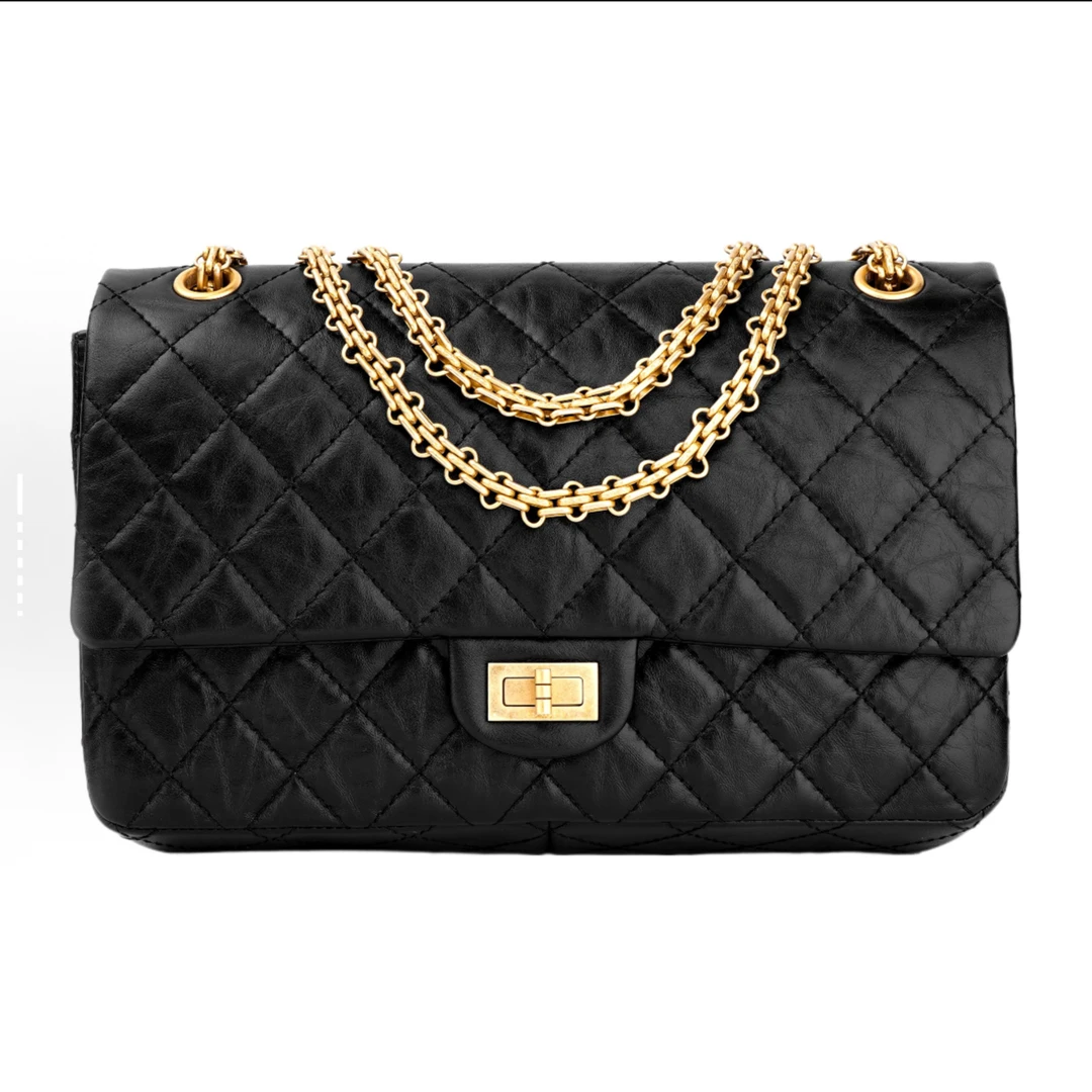 99新 Chanel/香奈儿 【向太专属】chanel2.55黑金中号