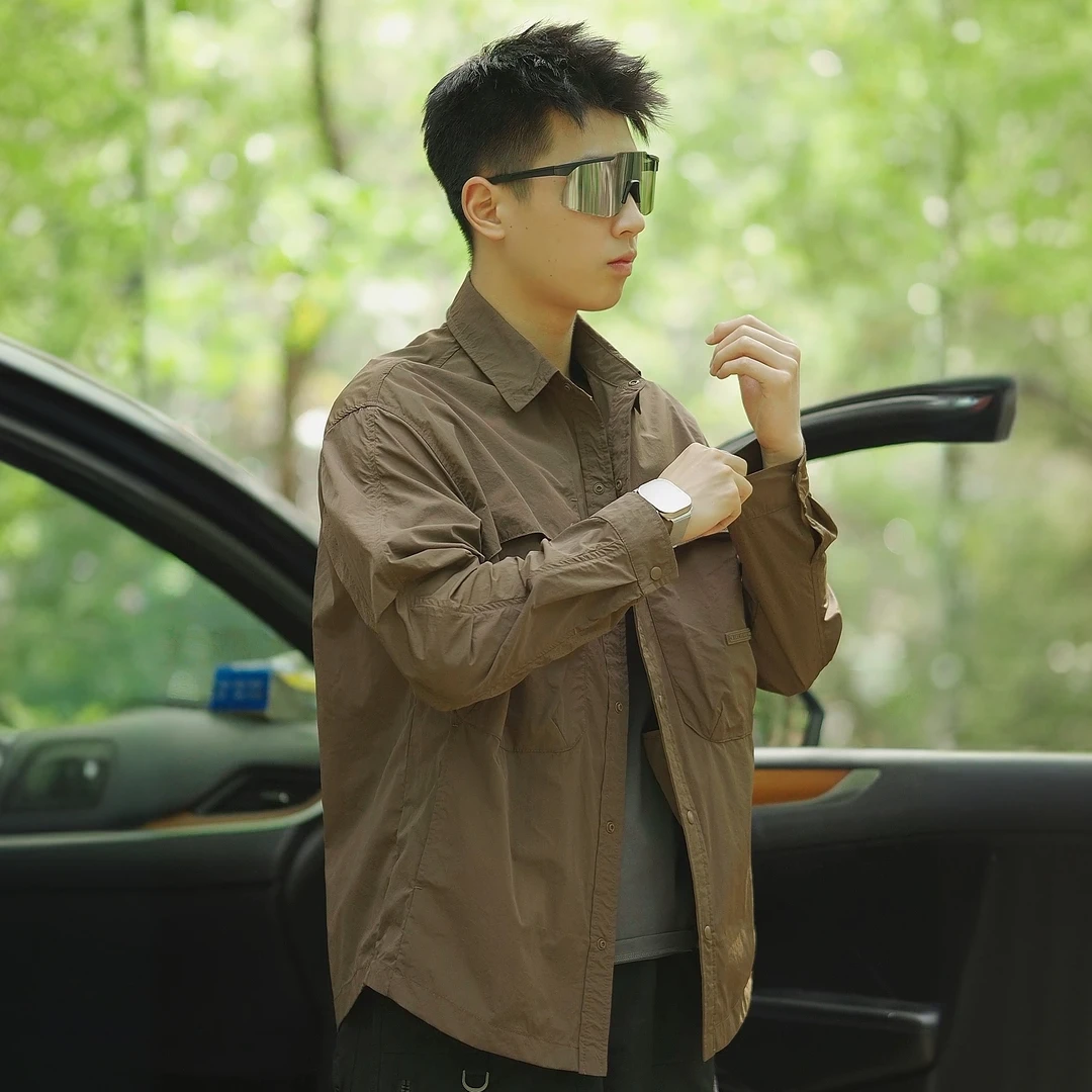 夏季轻薄衬衫款防晒衣冰丝户外男款防紫外线外套皮肤衣512