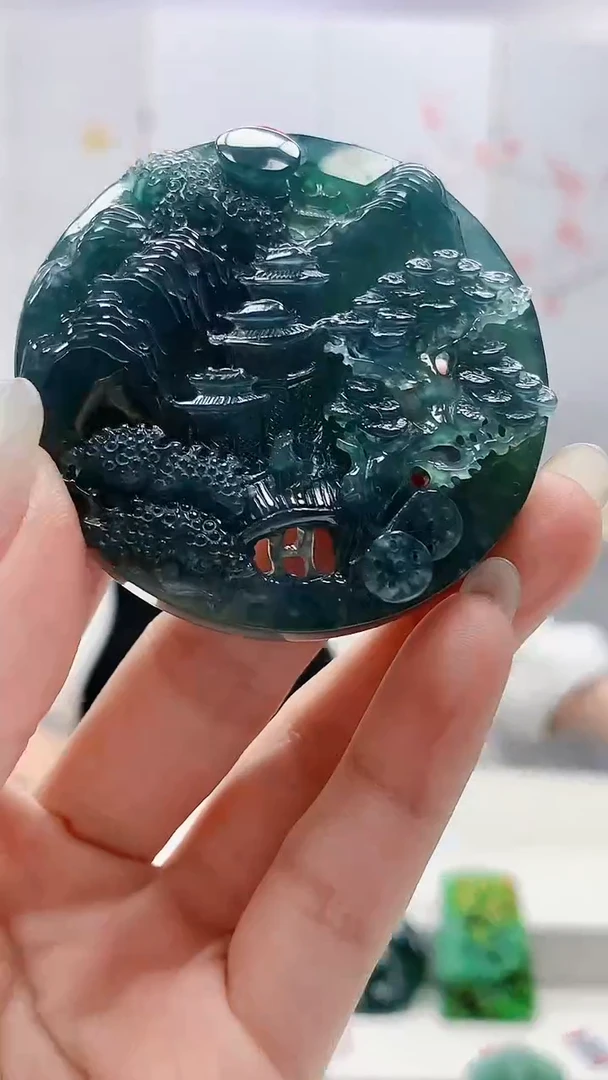 定制翡翠未镶嵌4852lr- 毛货挂件297
