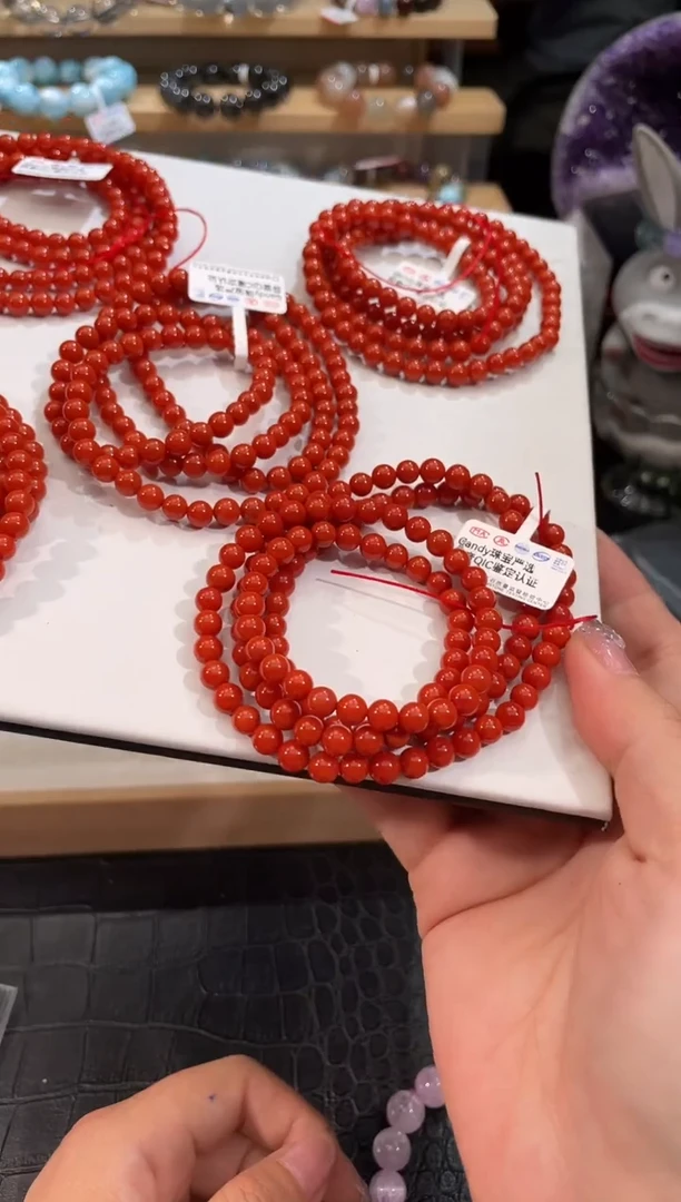 手链未镶嵌南红玛瑙南红四圈手链5MM多样性发一