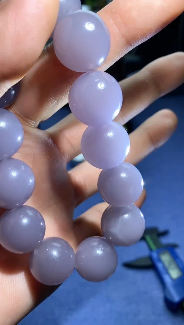 【闪购商品】和田玉颈饰未镶嵌烟紫手串18mm