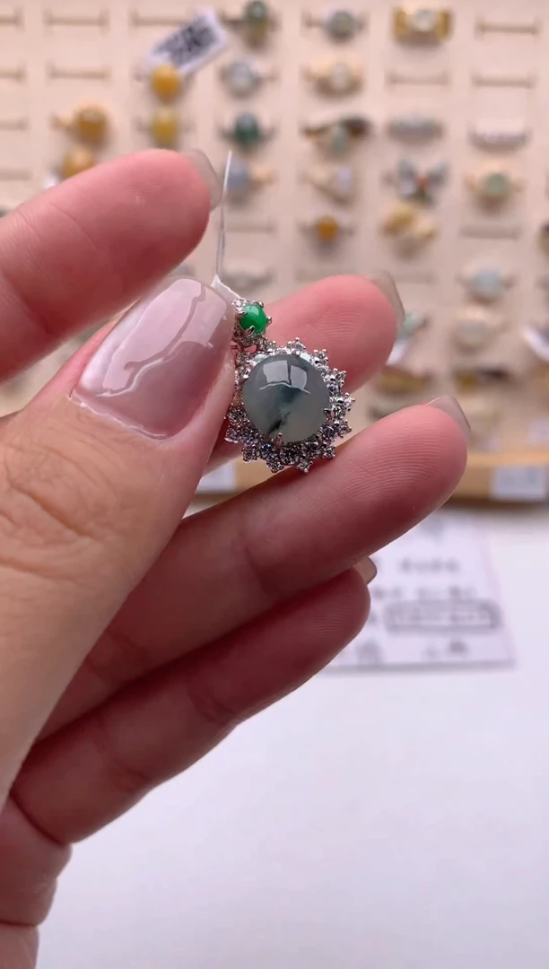 翡翠银S925镶嵌吊坠(不含链)151