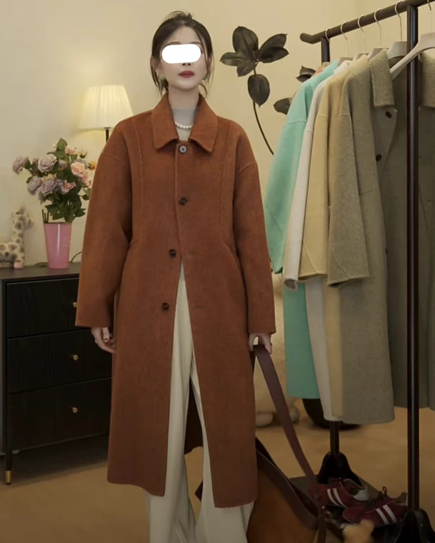 长款翻领时尚洋气冬季羊毛大衣