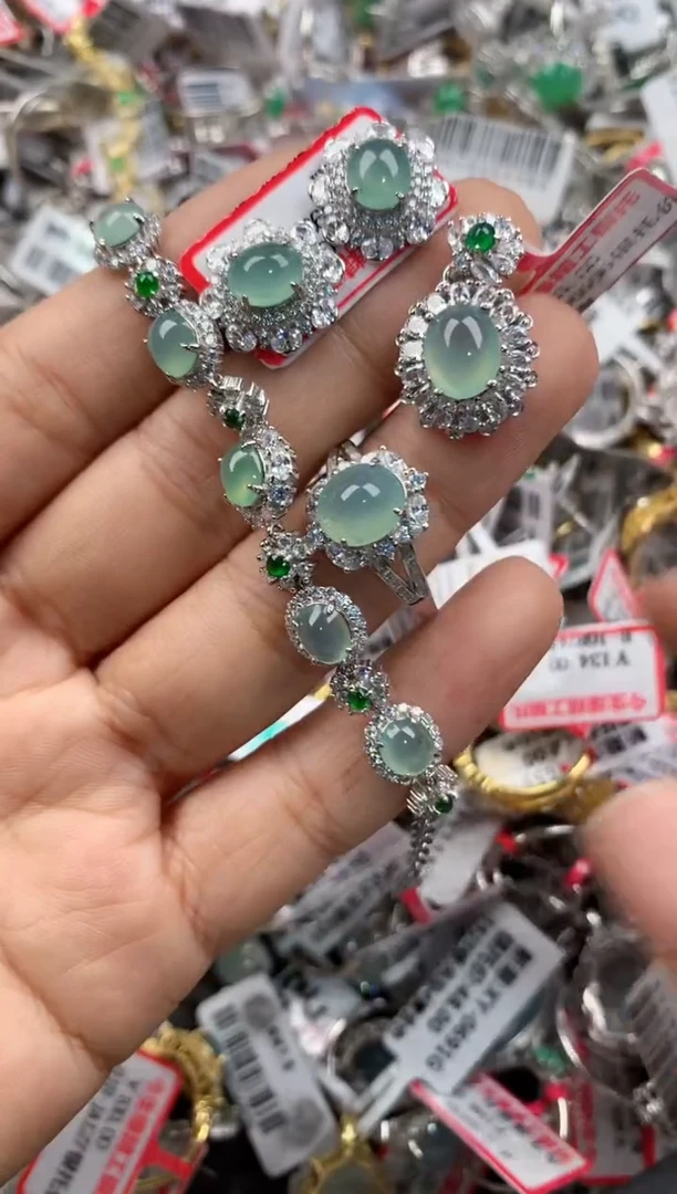 银S925镶嵌戒指翡翠8888-----5