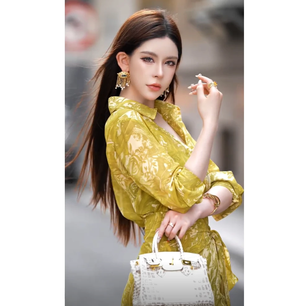 SS姗姗 时尚气质百搭设计师款轻奢衬衫连衣裙50575078--755