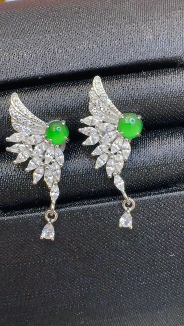 银S925镶嵌翡翠耳饰多样性团购发一件