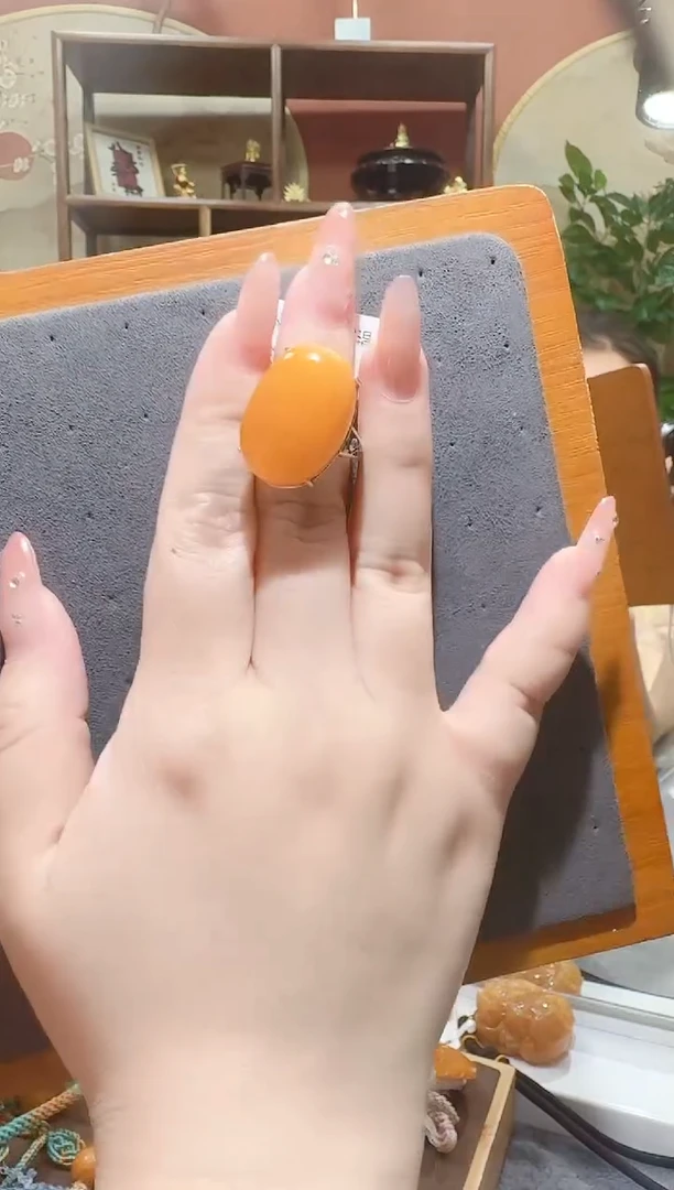 蜜蜡颈饰银S925镶嵌5973天然蜜蜡珠宝奇石全都保真