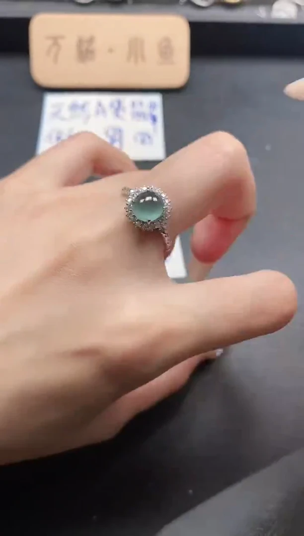 银S925镶嵌戒指翡翠51151