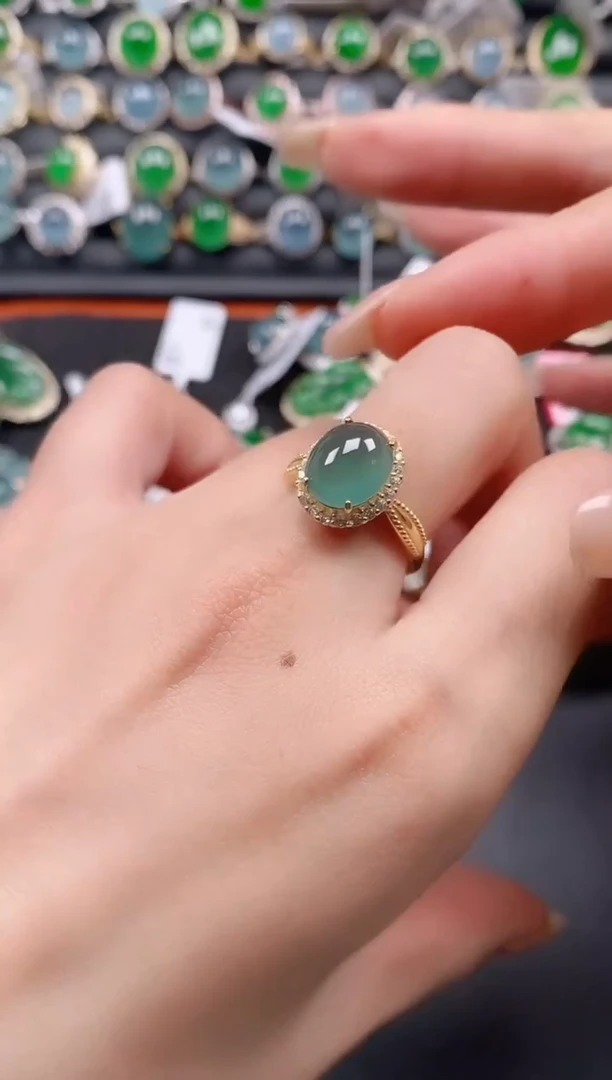 银S925镶嵌戒指翡翠1111111