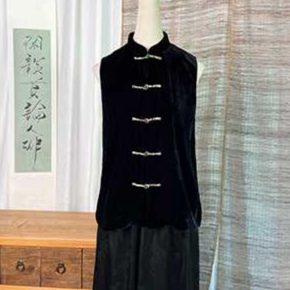 【十三郎】2025丝绒撞色马甲221678