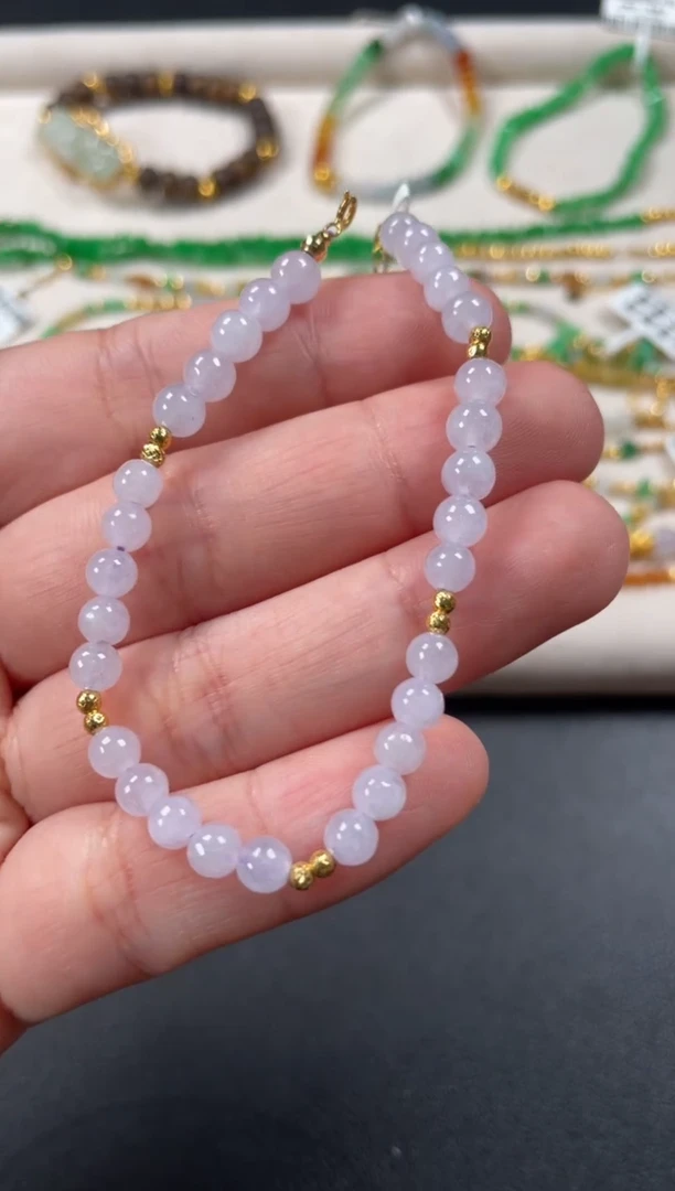 18K金镶嵌手链翡翠一条   P560