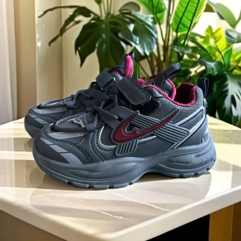 新品冬季加绒运动鞋男童儿童运动鞋软底保暖跑步鞋中大童潮流学生