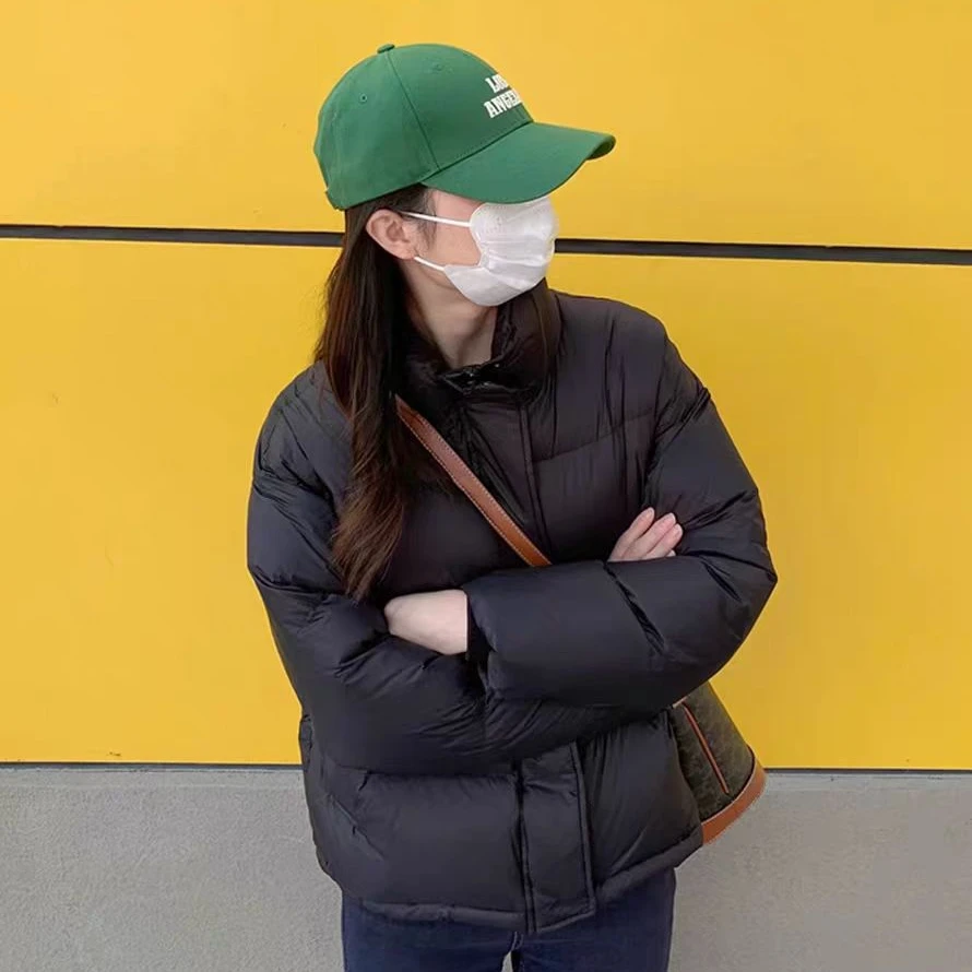 <H>小面包清货宽松保暖女短款时尚百搭立领鸭绒羽绒服1
