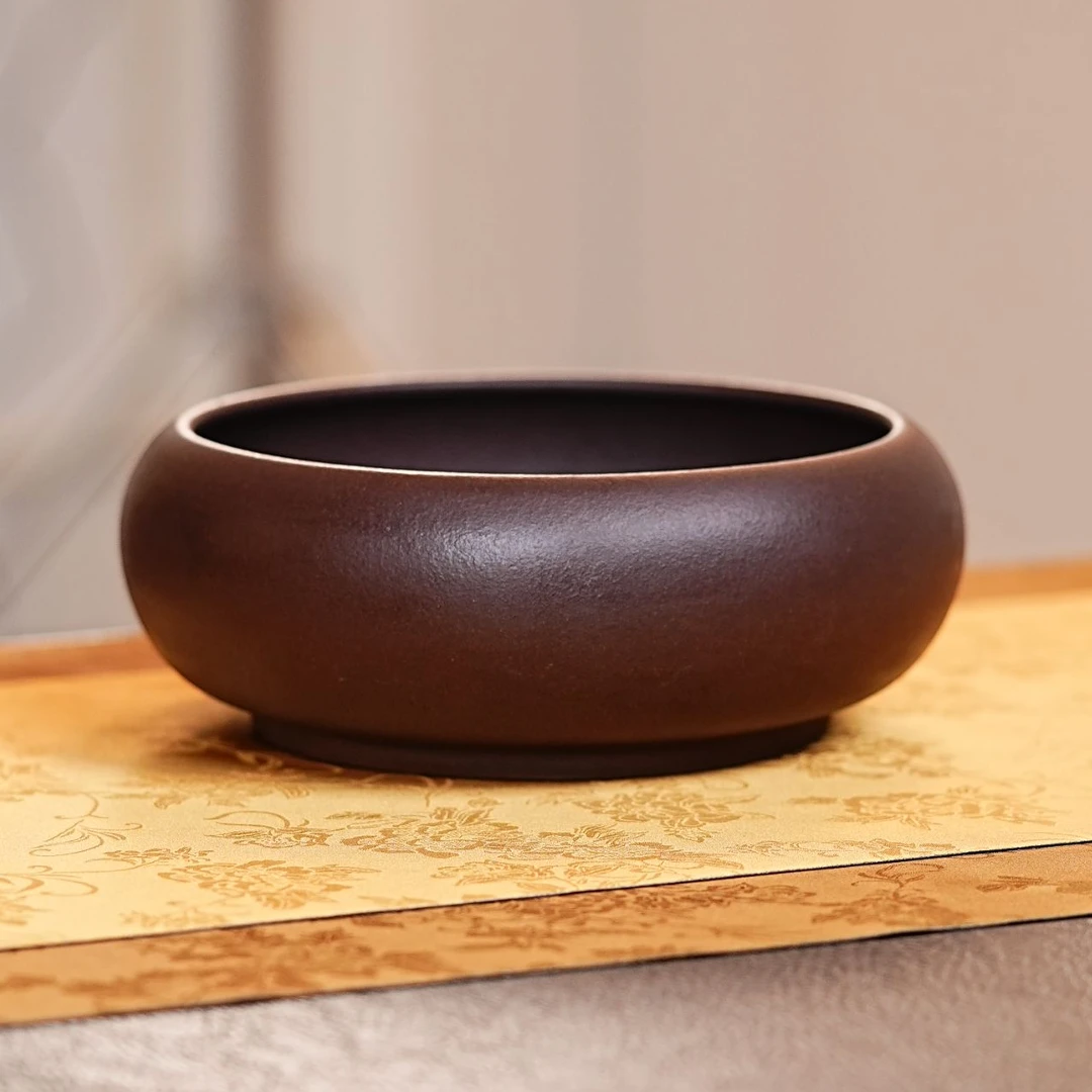 宜兴原矿紫砂紫泥养壶水洗素面大缸茶具 124
