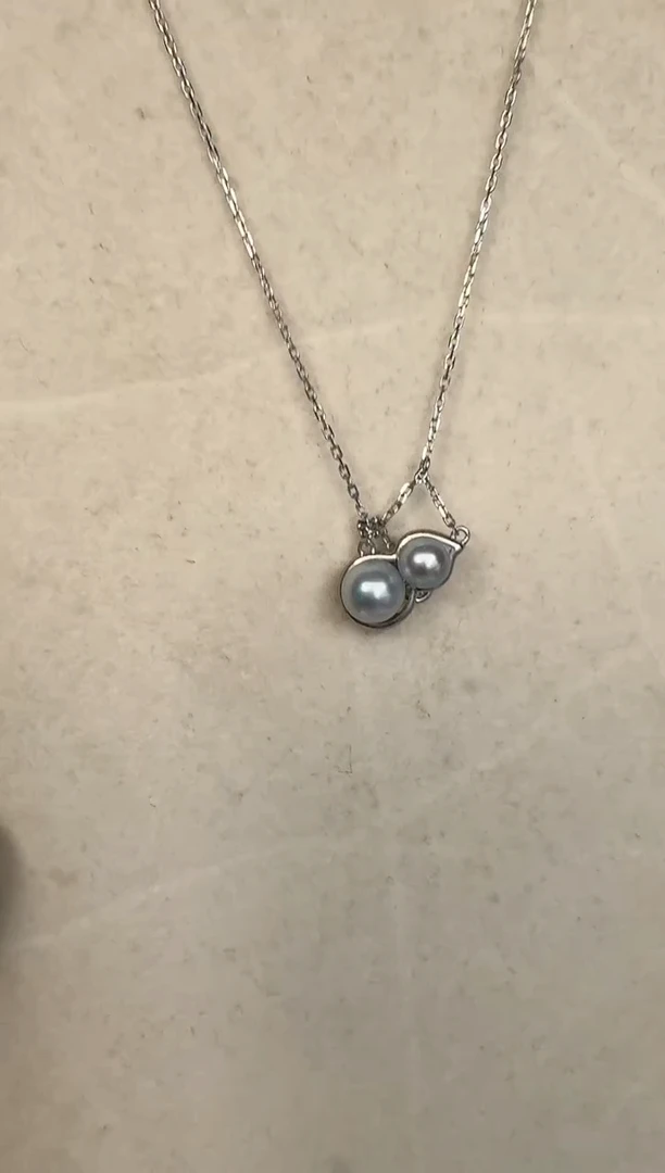 颈饰银S925镶嵌海水珍珠套链