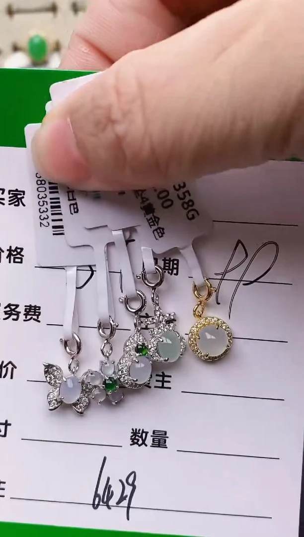 银S925镶嵌戒指翡翠糖*妞6429