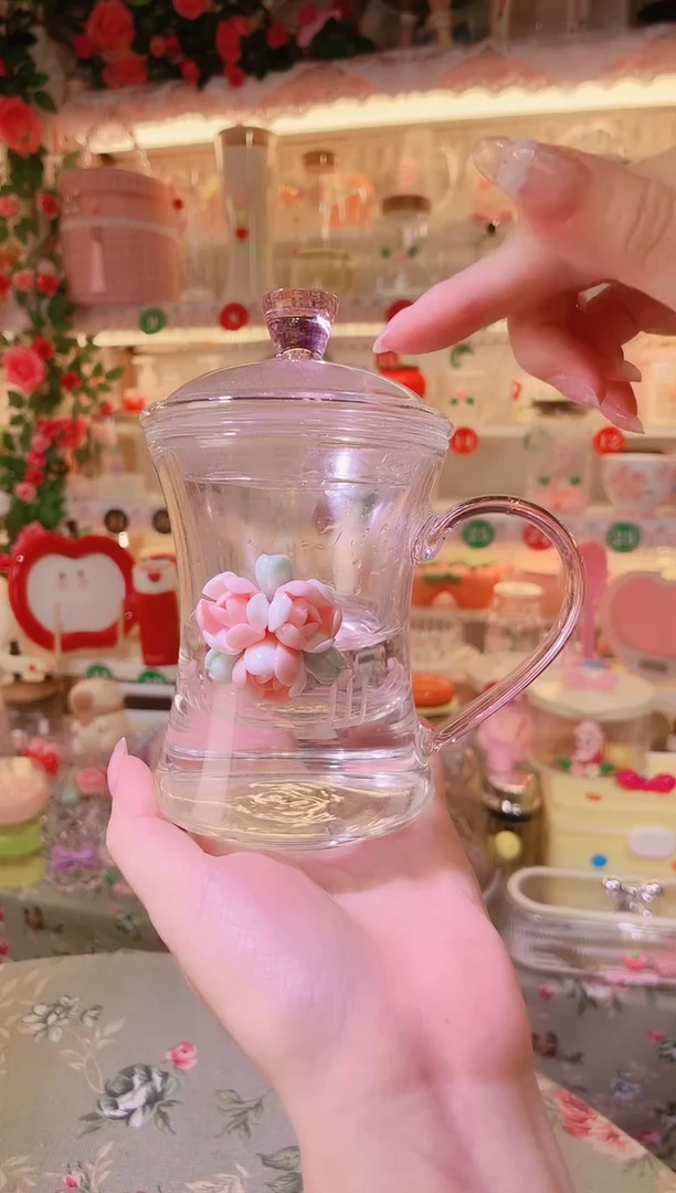 摆件品质好发货快放心拍！绣球花泡茶杯