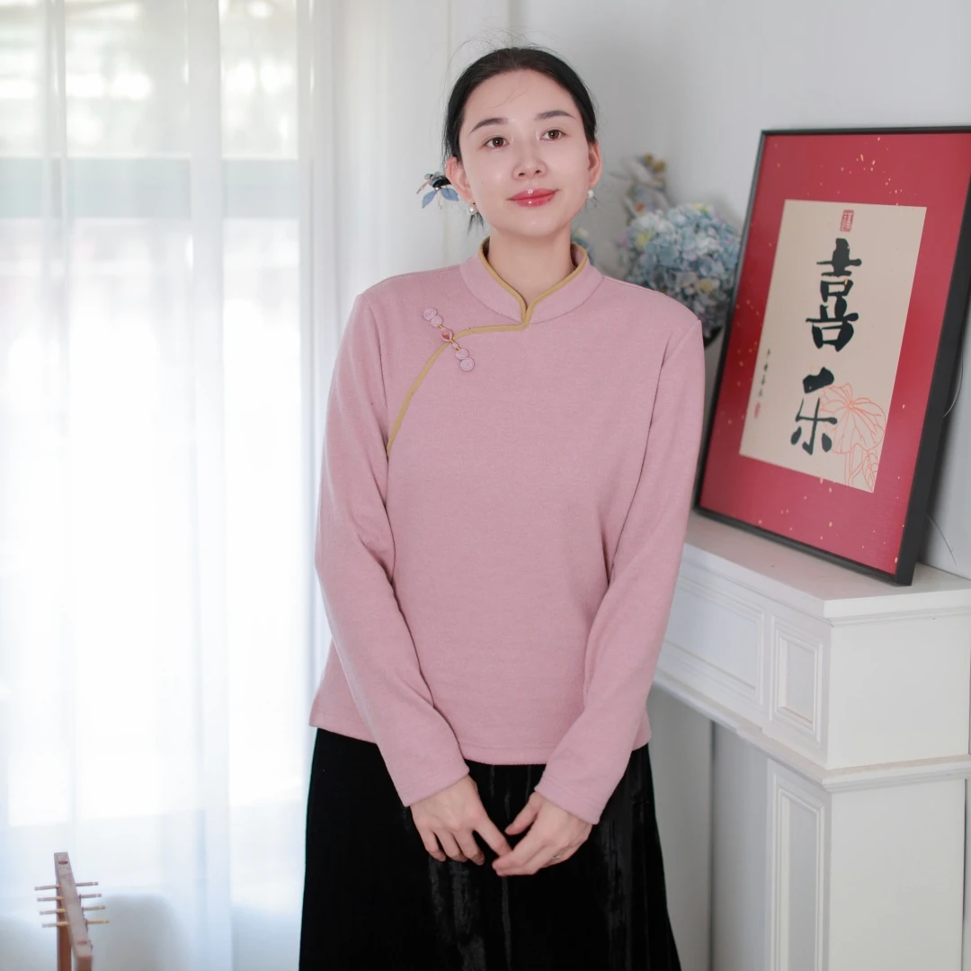 【小圆满】冬款超厚实保暖气质百搭修身盘扣上衣