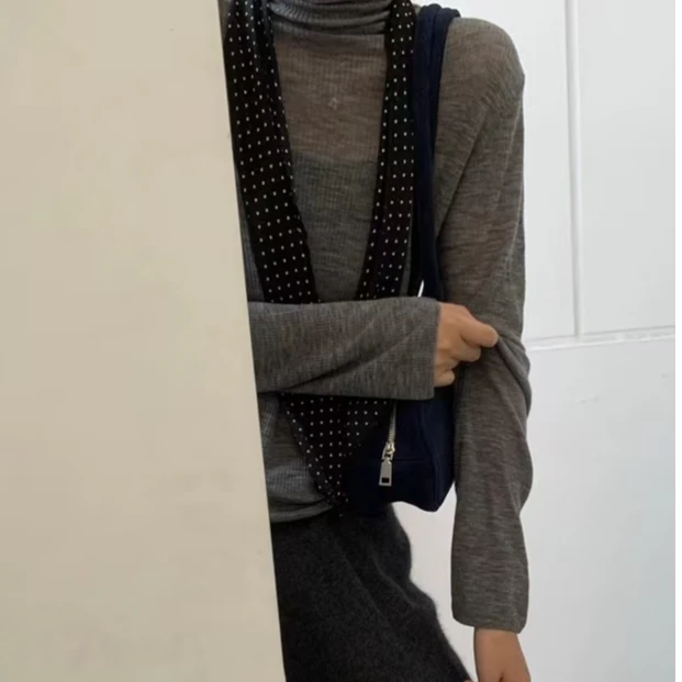 【唯衣魅】90-9538坑条堆堆领水煮羊毛打底