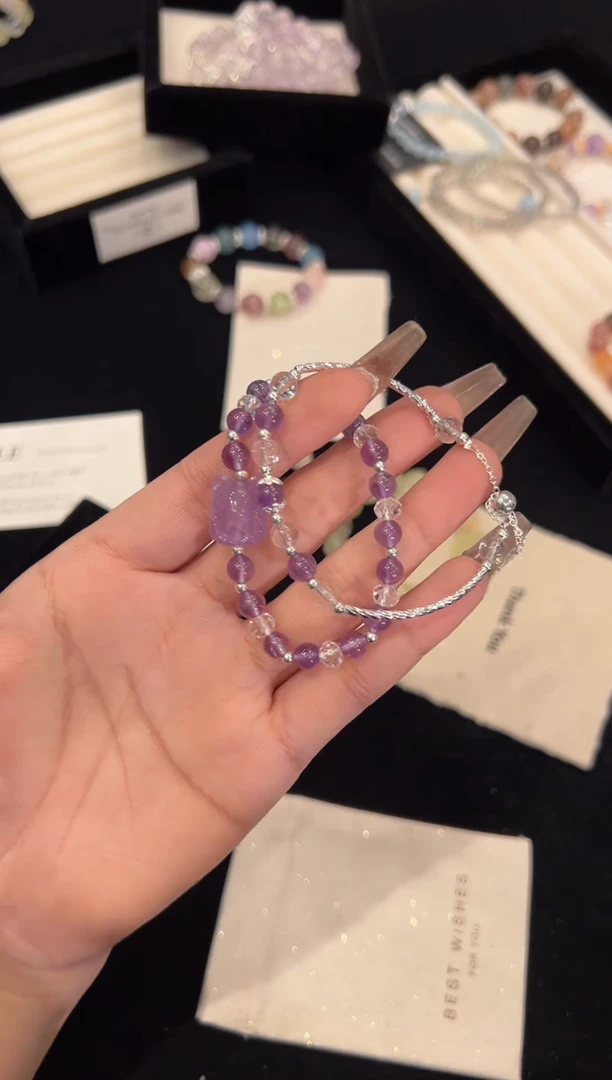 【闪购商品】水晶手链合金紫水晶套装手链x233