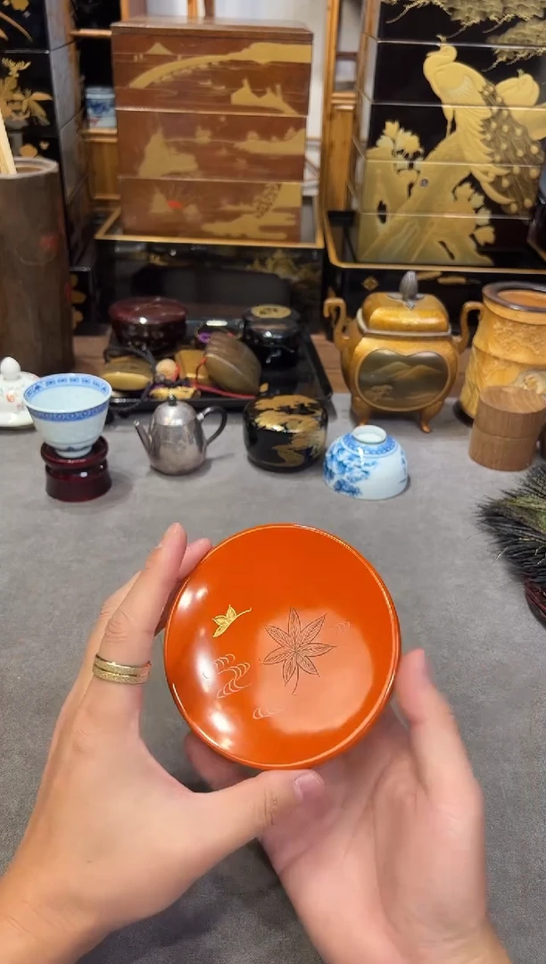 沈金雕刻 壶承 大漆漆器大漆漆器