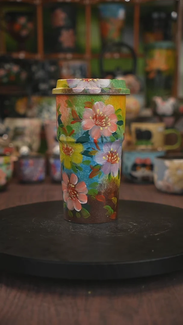 紫砂油画手绘釉下彩
