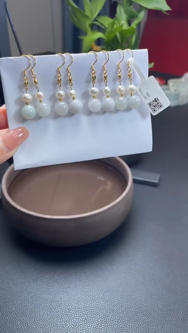 【闪购商品】翡翠耳饰银S925镶嵌W015-CPM340多样性发一