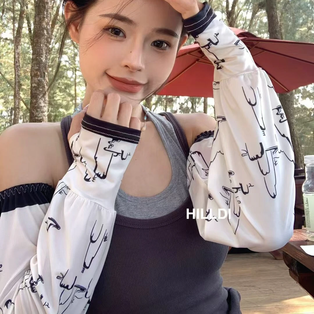 2025新款冰丝防晒护袖女款防紫外线夏季宽松冰袖手袖