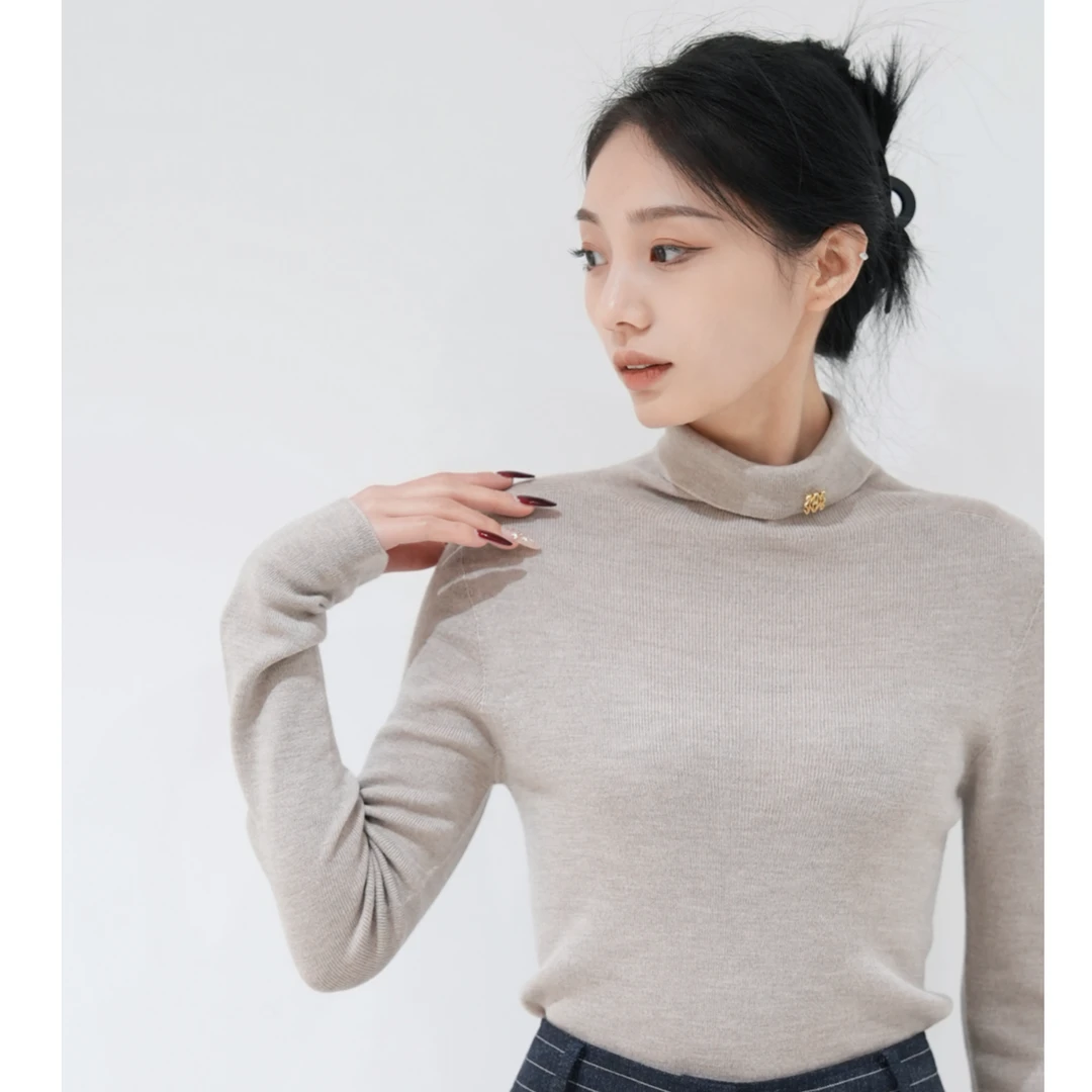 MOJO.S.PHINE气质纯羊毛内搭女士羊毛衫MOFA01KPR001