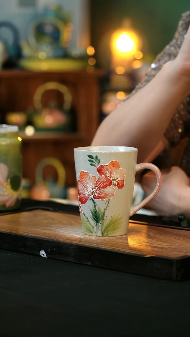 杯手绘心瓷陶瓷浮力