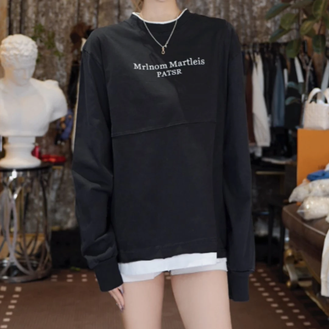 【3217】男女同款长袖T恤纯色纯棉圆领