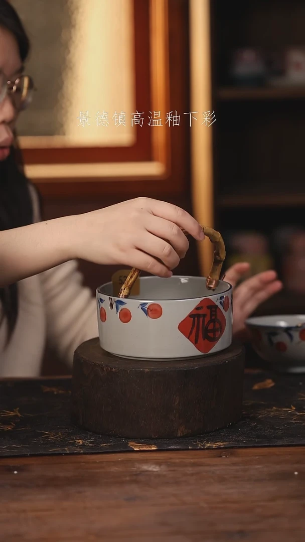 陶瓷景德镇高温釉下手绘陶瓷@L534@