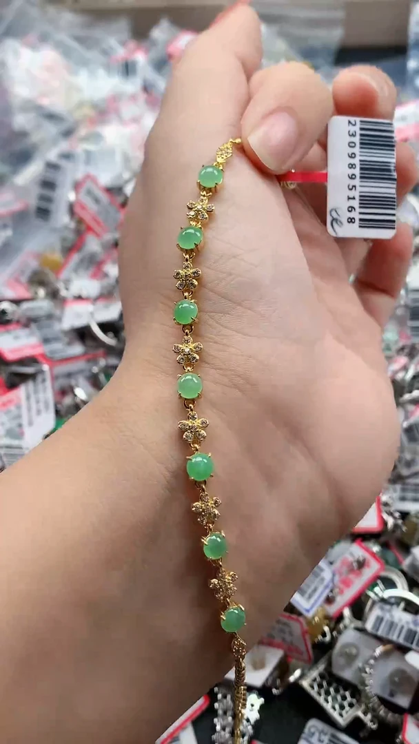 银S925镶嵌戒指翡翠天然A货缅甸翡翠