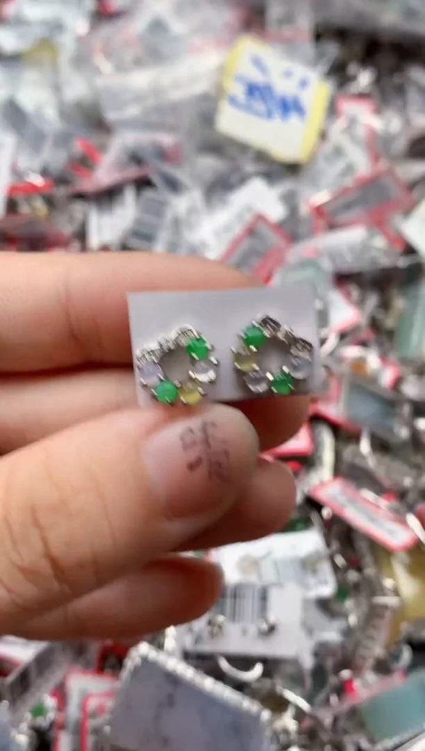 银S925镶嵌戒指翡翠天然A货缅甸翡翠