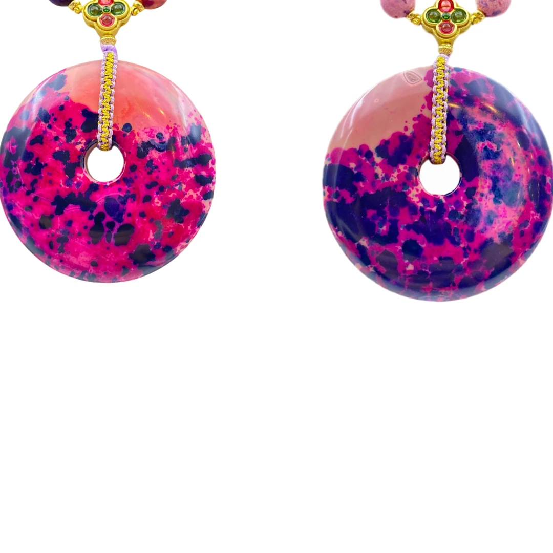 玛瑙甘纹草意境平安扣项链X673X,Y2439(FLB)合金多样性只发一件