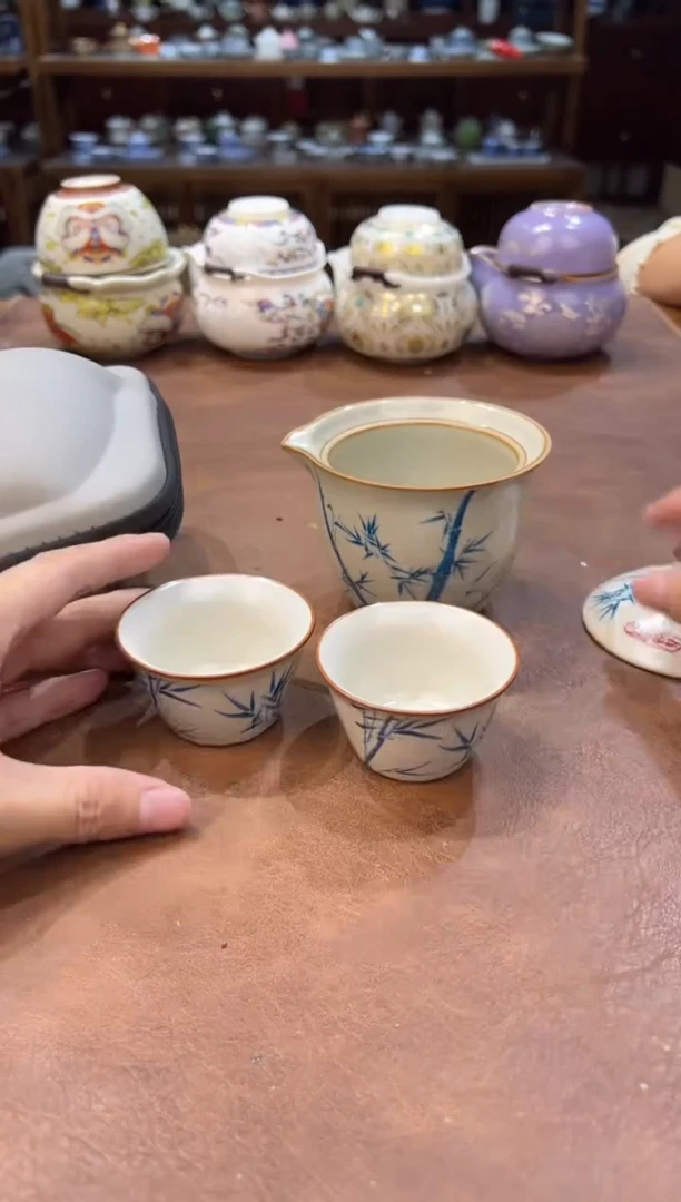 真的很便宜超好看会开片的旅行茶具