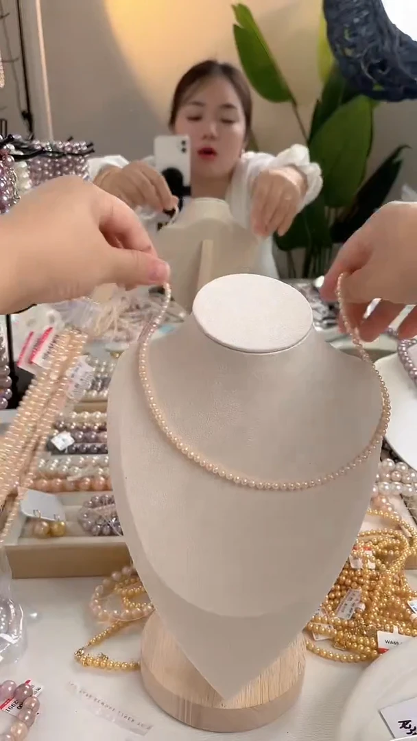 项链未镶嵌淡水珍珠79 3mm中国红小米项链