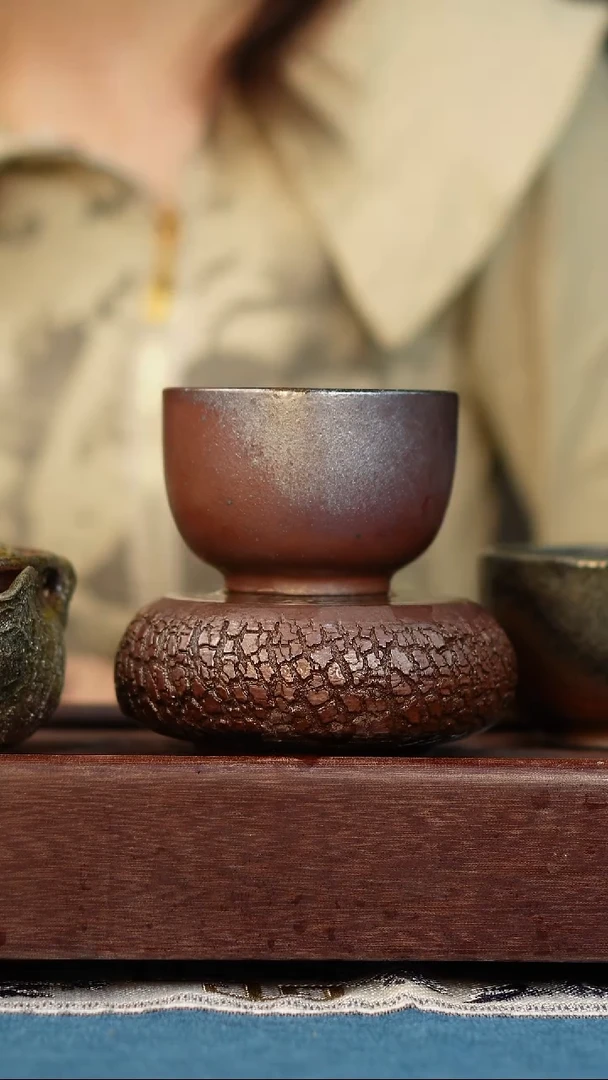 茶壶紫砂柴烧紫砂紫泥杯