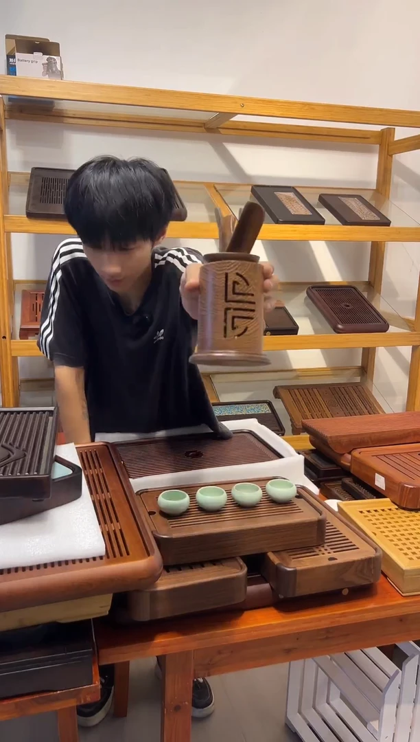 鸡翅木茶道六君子