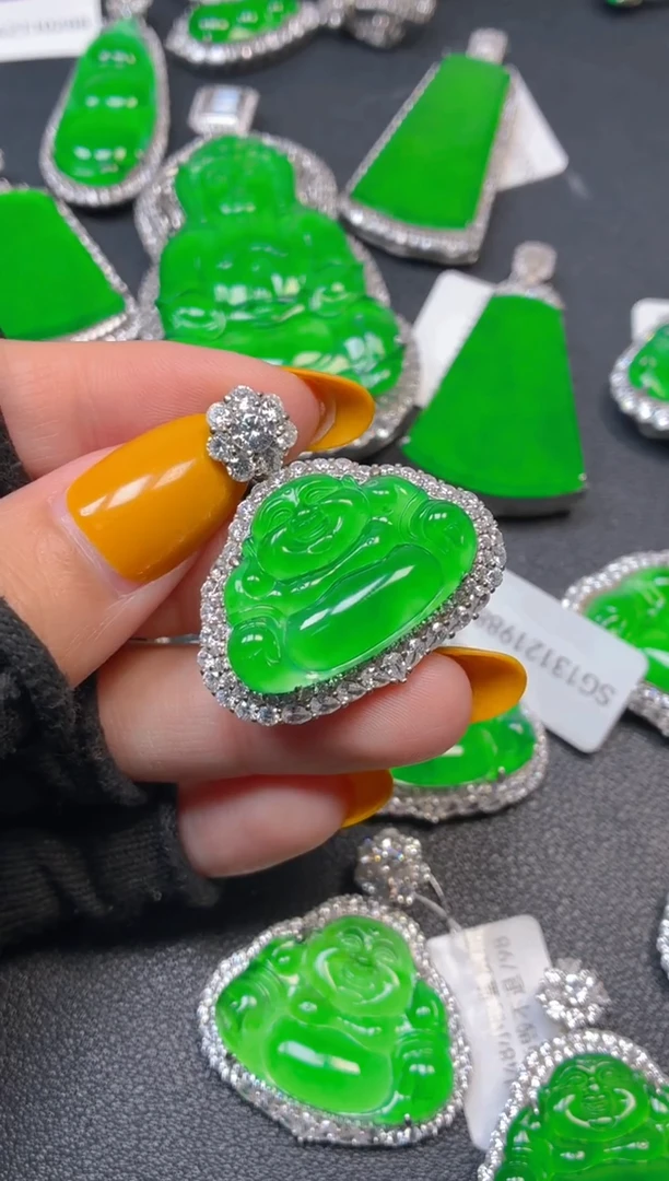 吊坠(不含链)银S925镶嵌翡翠1