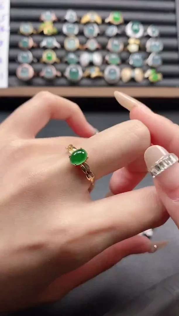 银S925镶嵌戒指翡翠51151