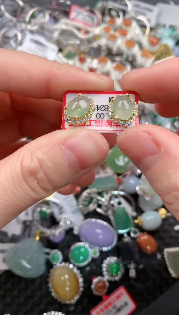 银S925镶嵌戒指翡翠888--8