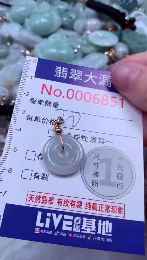 吊坠(不含链)未镶嵌翡翠6851