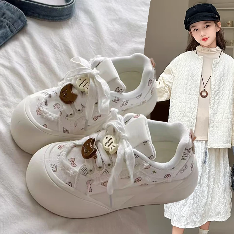 2025新款小白鞋儿童休闲运动鞋小众设计可爱透气女童鞋四季单鞋潮